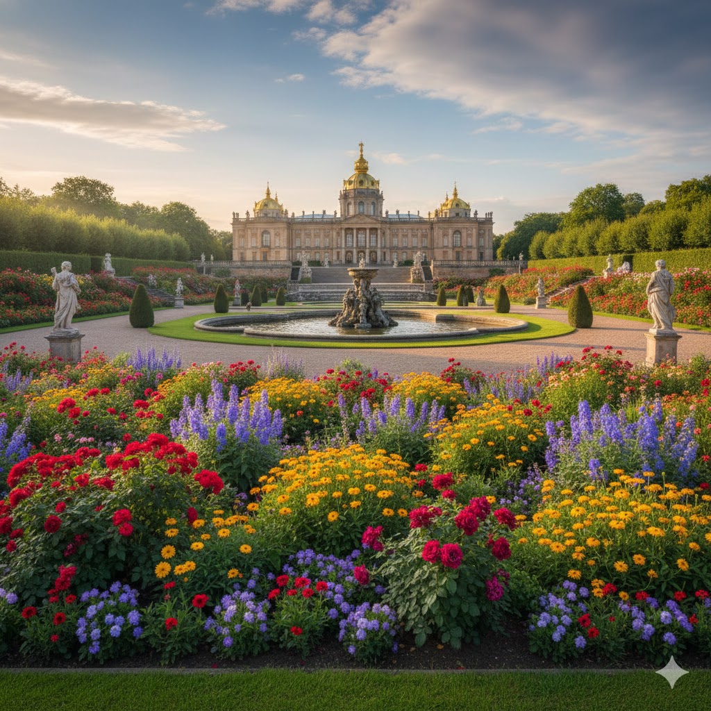 A colorful array of flowers in the King's Garden